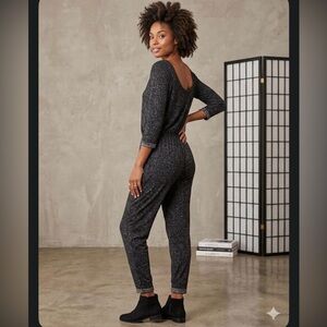 entro Black and White  Scoop-Back Jumpsuit